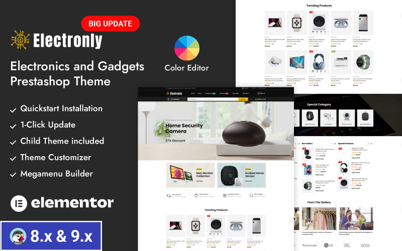 Electronly - Адаптивная тема PrestaShop для цифрового магазина
