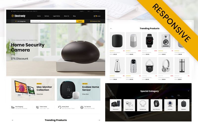 тема цифрового магазина prestashop