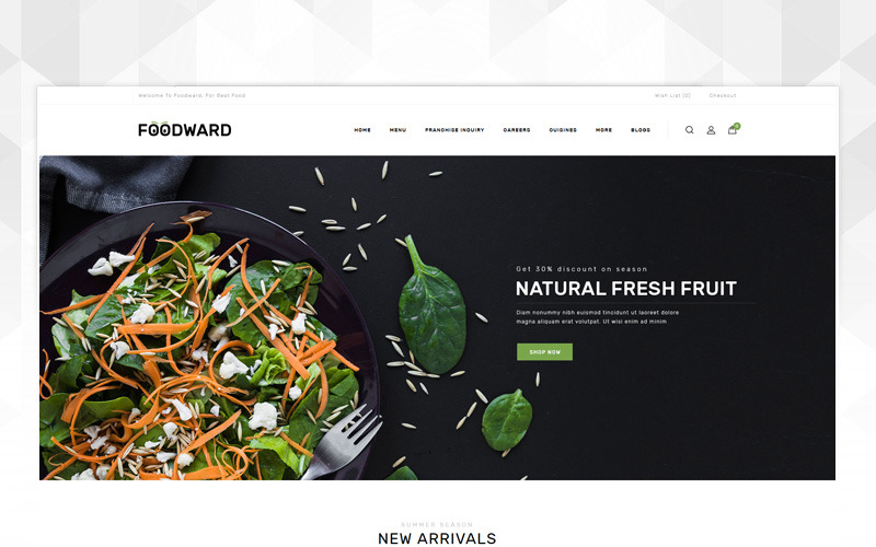 Foodward - шаблон OpenCart для ресторанного магазина