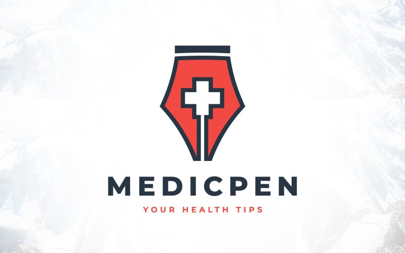 Health Blogger Writer Prescription Medical Pen Logo