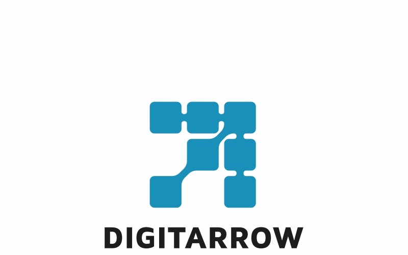 Modèle de logo de flèche numérique