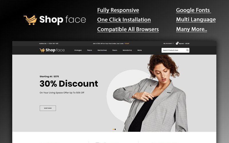 Shopface - Fashion Store OpenCart Template