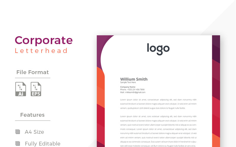 Download Фирменный стиль "Unique Design - Corporate Identity Template" / Unique Design - Corporate Identity Template - Фирменный стиль на тему графика simply graphics template clean professional illustration logo style letter corporate print layout creative abstract corporation contract business letterhead headline vector