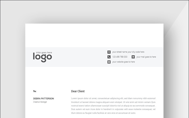 Download Фирменный стиль "Black & White Minimal Letterhead - Corporate Identity Template" / Black & White Minimal Letterhead - Corporate Identity Template - Фирменный стиль на тему графика simply graphics template clean professional illustration logo style letter corporate print layout creative abstract corporation contract business letterhead headline vector