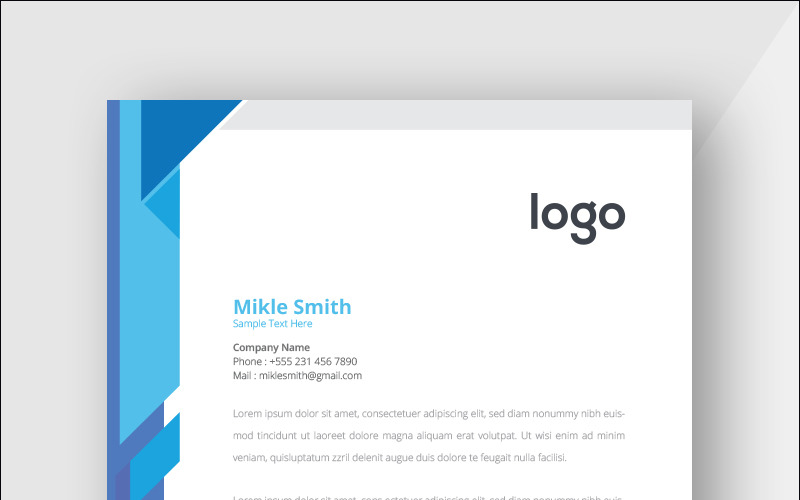 Download Фирменный стиль "Blue Colour Corporate Letterhead - Corporate Identity Template" / Blue Colour Corporate Letterhead - Corporate Identity Template - Фирменный стиль на тему графика professional illustration logo style letter corporate print layout creative abstract corporation contract business letterhead headline vector company design identity paper