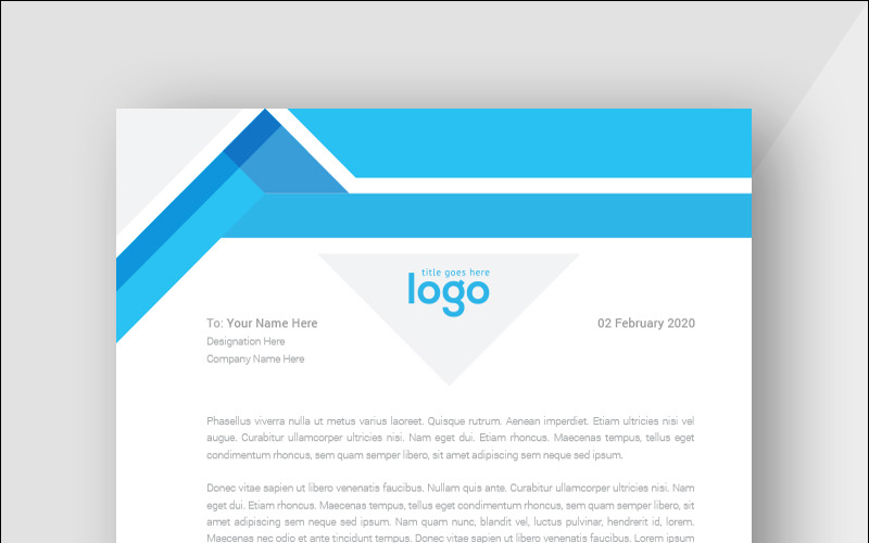 Download Фирменный стиль "Blue Letterhead - Corporate Identity Template" / Blue Letterhead - Corporate Identity Template - Фирменный стиль на тему графика simply graphics template clean professional illustration logo style letter corporate print layout creative abstract corporation contract business letterhead headline vector