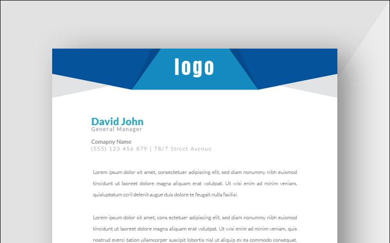 Download Фирменный стиль "Creative Blue Letterhead - Corporate Identity Template" / Creative Blue Letterhead - Corporate Identity Template - Фирменный стиль на тему графика simply graphics template clean professional illustration logo style letter corporate print layout creative abstract corporation contract business letterhead headline vector