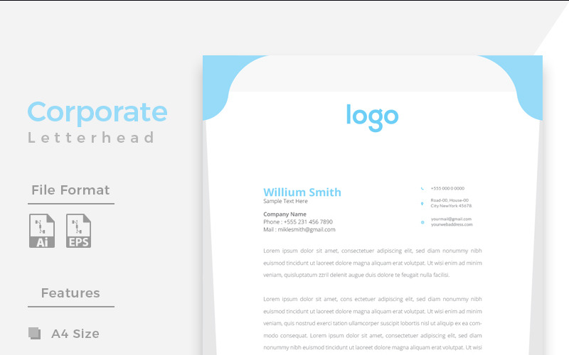 Download Фирменный стиль "Design Pro Creative Letterhead - Corporate Identity Template" / Design Pro Creative Letterhead - Corporate Identity Template - Фирменный стиль на тему графика simply graphics template clean professional illustration logo style letter corporate print layout creative abstract corporation contract business letterhead headline vector