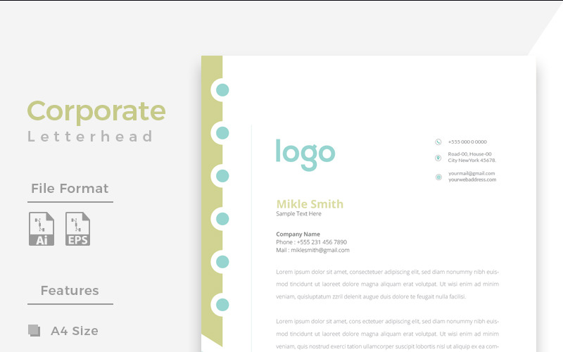 Download Фирменный стиль "Design Pro Letterhead - Corporate Identity Template" / Design Pro Letterhead - Corporate Identity Template - Фирменный стиль на тему графика simply graphics template clean professional illustration logo style letter corporate print layout creative abstract corporation contract business letterhead headline vector