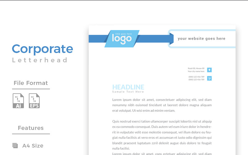 Download Фирменный стиль "Design Pro Letterhead - Corporate Identity Template" / Design Pro Letterhead - Corporate Identity Template - Фирменный стиль на тему графика simply graphics template clean professional illustration logo style letter corporate print layout creative abstract corporation contract business letterhead headline vector