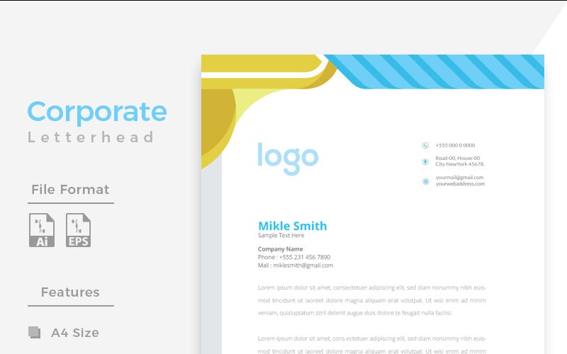 Design Pro Minimal Letterhead y - Corporate Identity Template