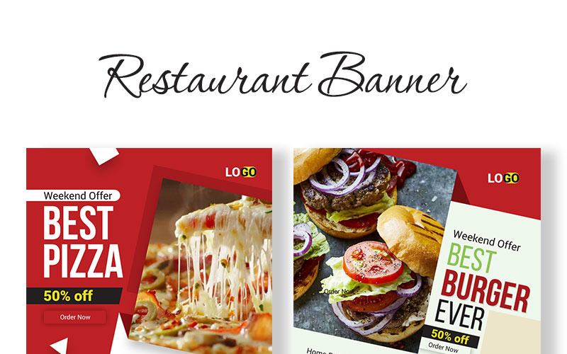 Download Шаблон для соцсетей "Food Banners Social Media Template" / Food Banners Social Media Template - Шаблон для соцсетей на тему графика banner banners ad blog business clean creative deal discount facebook banner fashion sale food insta instagram marketing multipurpose promotions sales