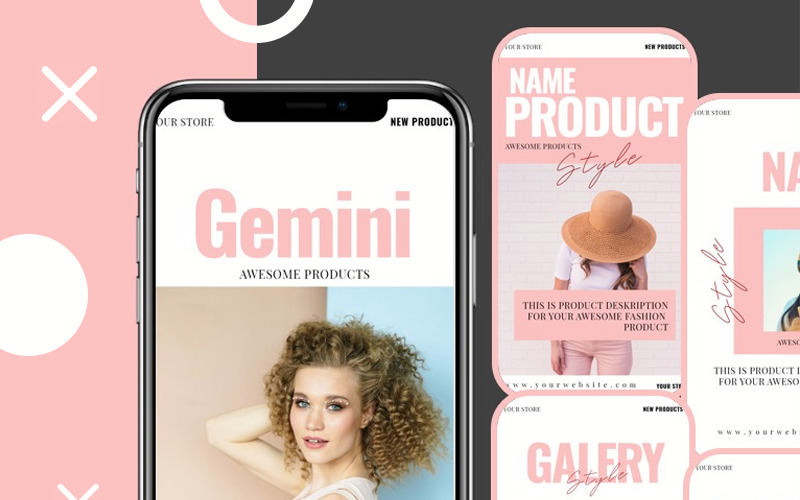Download Шаблон для соцсетей "Gemini Instagram Stories Social Media Template" / Gemini Instagram Stories Social Media Template - Шаблон для соцсетей на тему графика photoshop stories instagram social media modern elegant minimal startup model templates photos galery shop psd facebook clean timeline