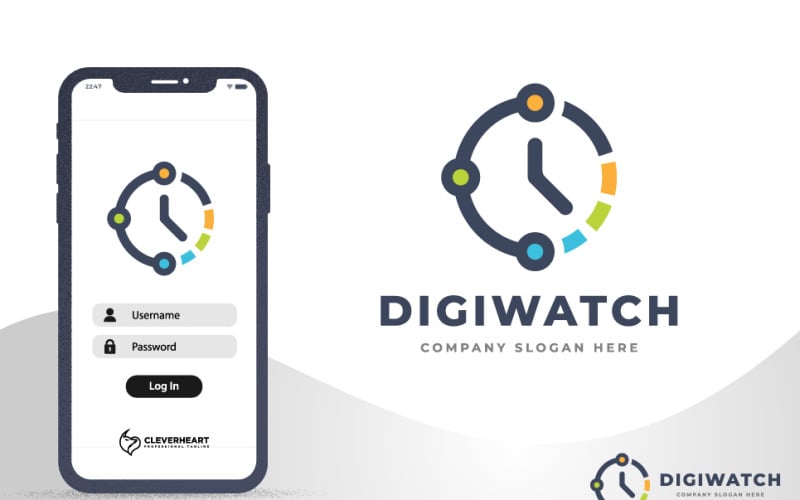 Logo technologie Smart Digital Watch Data Time