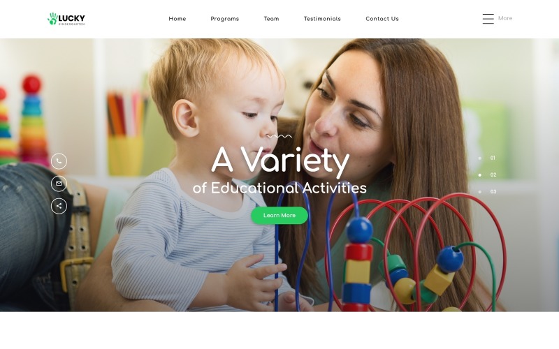 Lucky - Plantilla de página de destino HTML limpia de jardín de infantes