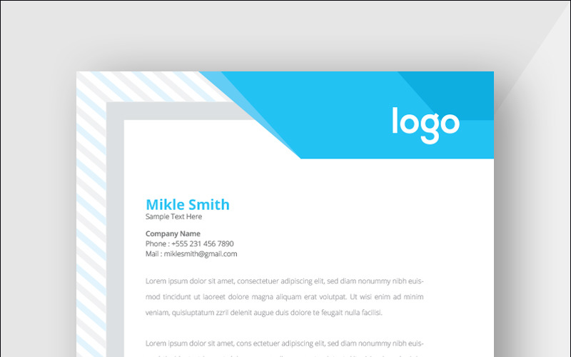 Download Фирменный стиль "Minimal Cyan Colour Letterhead - Corporate Identity Template" / Minimal Cyan Colour Letterhead - Corporate Identity Template - Фирменный стиль на тему графика letter corporate print layout creative abstract corporation contract business letterhead headline vector company design identity paper modern presentation official document