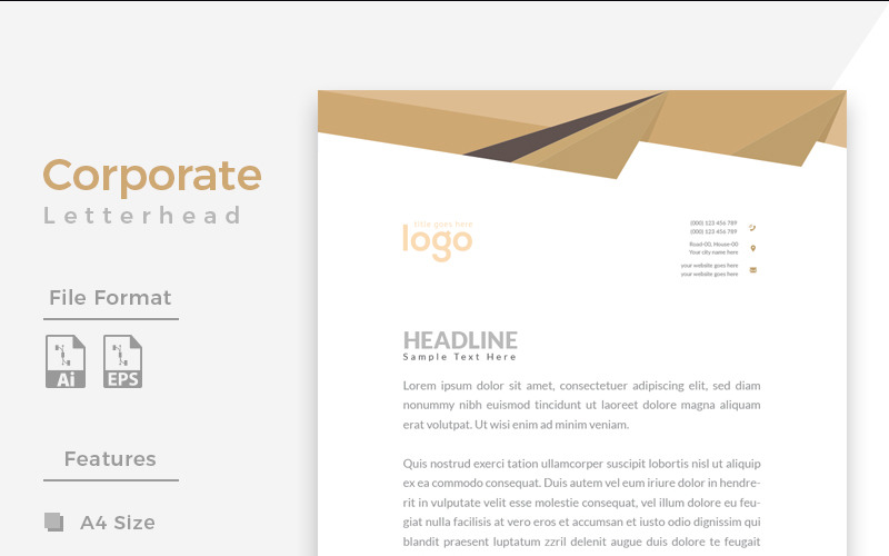 Download Фирменный стиль "Office Letterhead - Corporate Identity Template" / Office Letterhead - Corporate Identity Template - Фирменный стиль на тему графика simply graphics template clean professional illustration logo style letter corporate print layout creative abstract corporation contract business letterhead headline vector