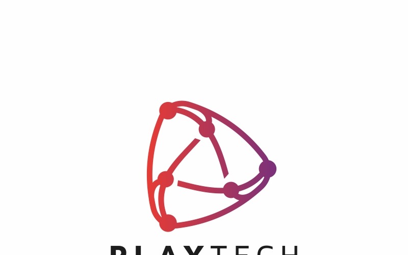 Download Шаблон логотипа "Play Tech Logo Template" / Play Tech Logo Template - Шаблон логотипа на тему графика agency app broadcasting communication creative digital entertainment game gamer interactive internet logo media multimedia music online play button player radio