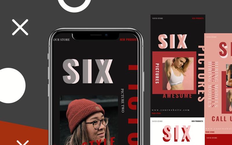 Download Шаблон для соцсетей "Six Instagram Stories Social Media Template" / Six Instagram Stories Social Media Template - Шаблон для соцсетей на тему графика photoshop stories instagram social media modern elegant minimal startup model templates photos galery shop psd facebook clean timeline