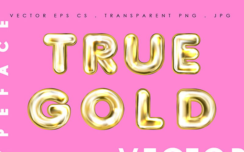 True Gold. Fuente Alphabet & Numerals