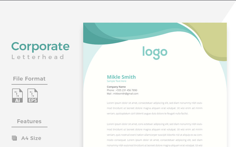 Download Фирменный стиль "Unique Style Corporate Letterhead - Corporate Identity Template" / Unique Style Corporate Letterhead - Corporate Identity Template - Фирменный стиль на тему графика simply graphics template clean professional illustration logo style letter corporate print layout creative abstract corporation contract business letterhead headline vector