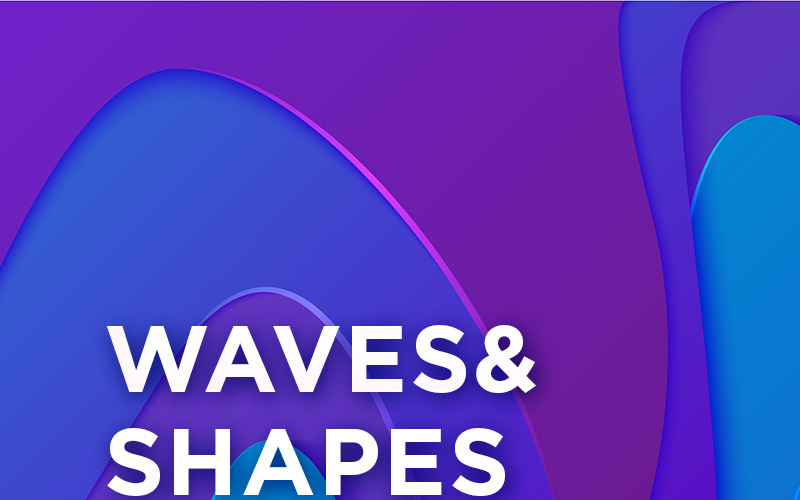Download Иллюстрация "Waves&Shapes Vivid - Illustration" / Waves&Shapes Vivid - Illustration - Иллюстрация на тему дизайн и фотография gradient papercut layered template background texture wave vivid bright poster neon