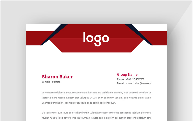Abstract Red Colour Creative Letterhead - Corporate Identity Template