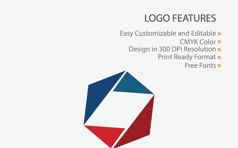 Download Шаблон логотипа "Creative Geometric Icon Logo Template" / Creative Geometric Icon Logo Template - Шаблон логотипа на тему графика corporate creative abstract shape graphic vector logo design identity modern logotype icon concept symbol template colorful company style geometric blue