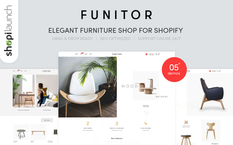 Funitor - Elegante tienda de muebles para Shopify Theme