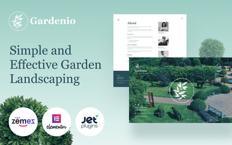 Gardenio - WordPress-thema voor gazononderhoud en tuinontwerp voor websites over buiteninrichting