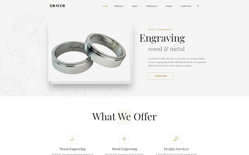 Graver - Elegant HTML-webbplatsmall för konst