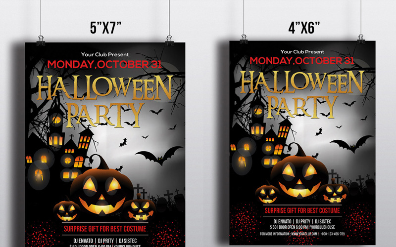 Download Фирменный стиль "Halloween Party Flyer - Corporate Identity Template" / Halloween Party Flyer - Corporate Identity Template - Фирменный стиль на тему графика halloween party flyer invitation docx october printable template editable msword psd scary night