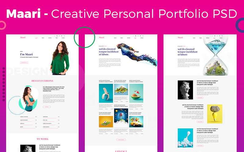 Maari - Creative Portfolio & Resume PSD Template