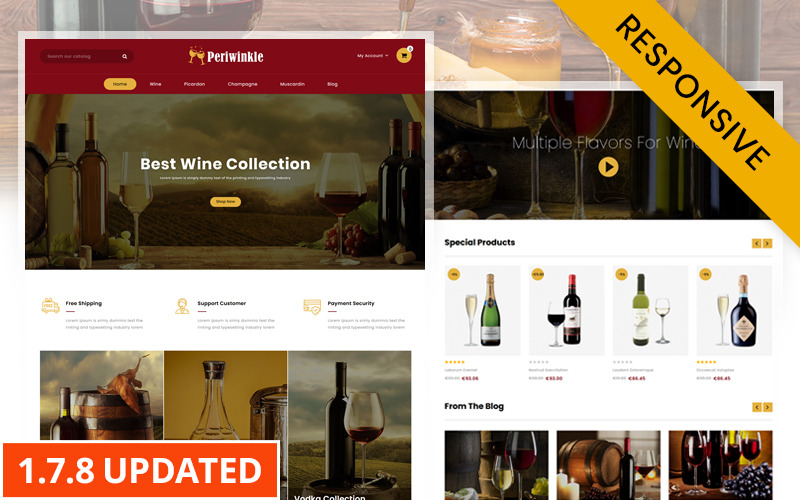 Periwinkle - Şarap Mağazası PrestaShop Duyarlı Teması