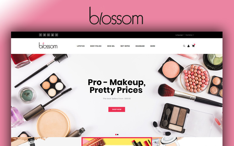 Blossom - modelo OpenCart de loja de beleza