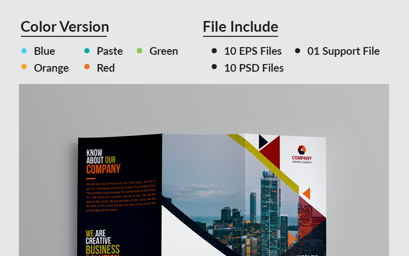 Download Фирменный стиль "Haque Company Tri-Fold Brochure - Corporate Identity Template" / Haque Company Tri-Fold Brochure - Corporate Identity Template - Фирменный стиль на тему графика art blue brochure colorful computer corporate creative graphics green hi-quality id kit internet lif let logo magazine modern official professional