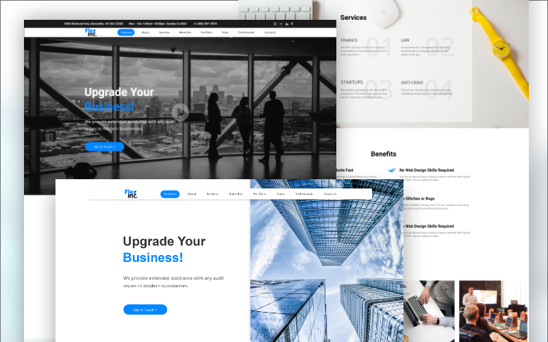 Download PSD шаблон "Landing page for Business PSD Template" / Landing page for Business PSD Template - PSD шаблон на тему графика business work services benefits template landing_page psd counter