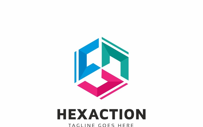 Modèle de logo lettre hexagone C