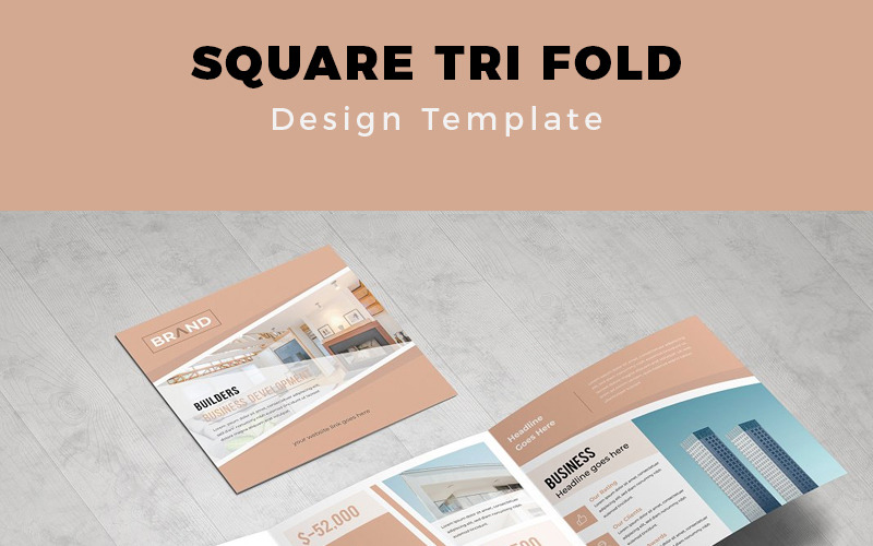 Download Фирменный стиль "Nueva  Real Estate Square Tri fold Brochure - Corporate Identity Template" / Nueva  Real Estate Square Tri fold Brochure - Corporate Identity Template - Фирменный стиль на тему графика publication layout magazine trifold square template advertisement catalog annual design vector business abstract print corporate leaflet company profile unique real-estate