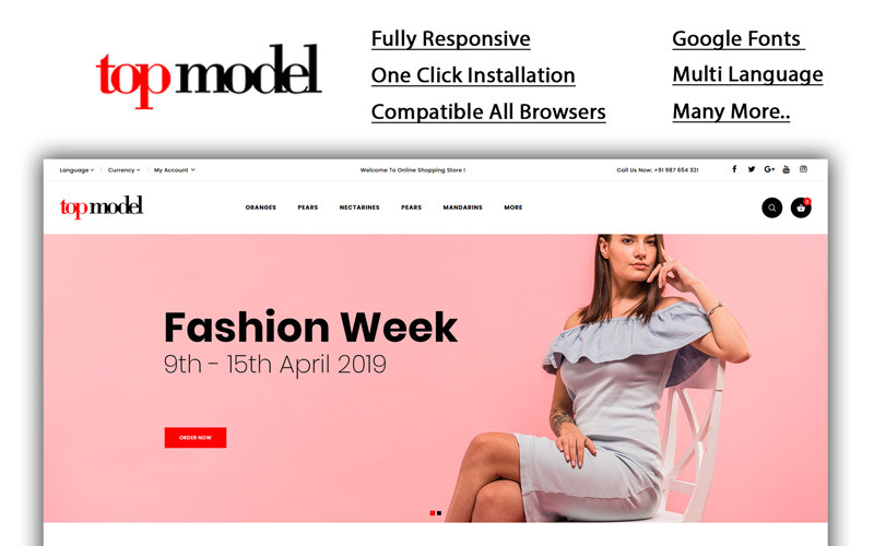 Top Model - Moda Mağazası OpenCart Şablonu