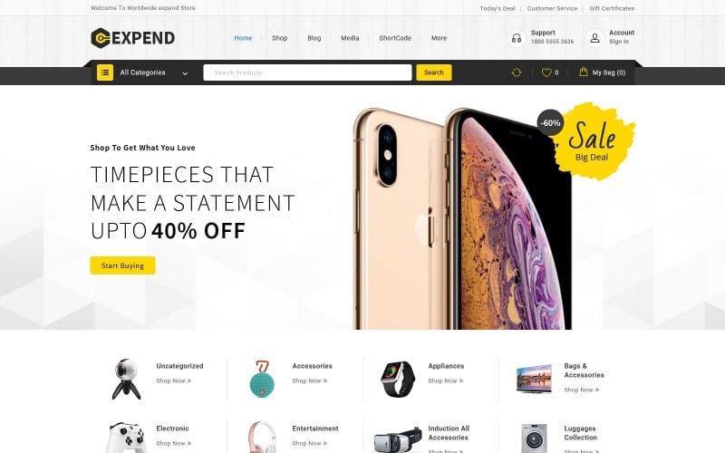 тема многоцелевого магазина woocommerce