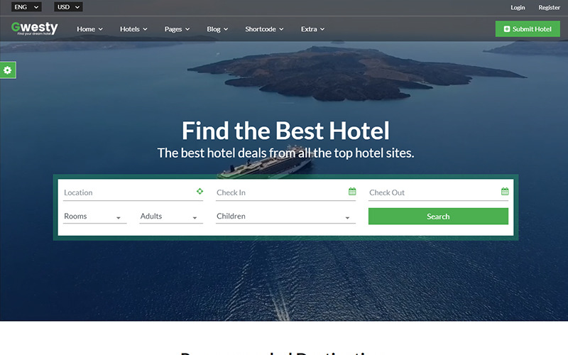 Gwesty - Modello di sito web per la prenotazione di hotel