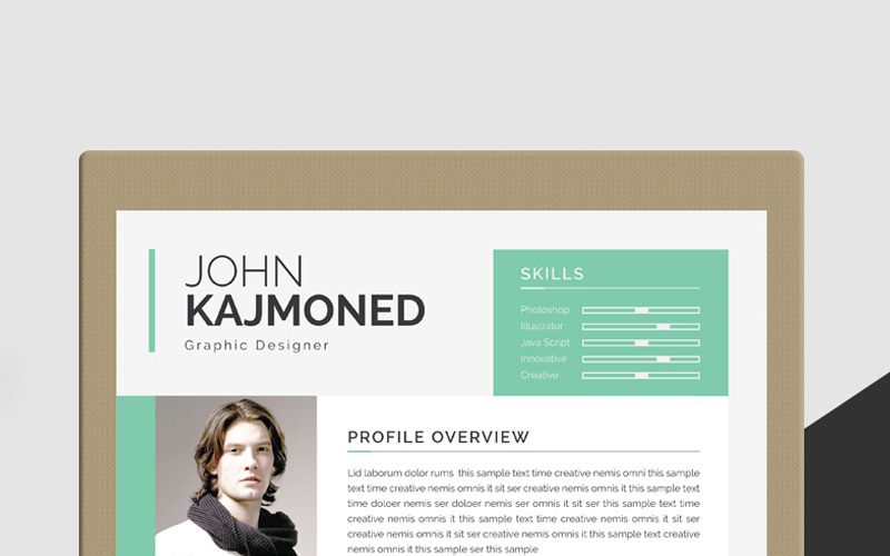 Download Резюме "John Kajmoned Resume Template" / John Kajmoned Resume Template - Резюме на тему графика resume cv clean creative word infographic modern professional student mac pages manager template bankers doctors job seekers