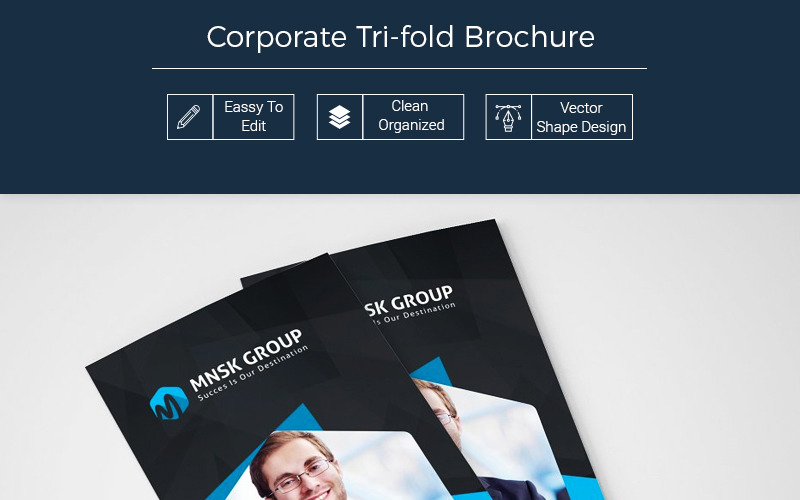 Kraavi Tri-Fold broschyr - mall för företagsidentitet