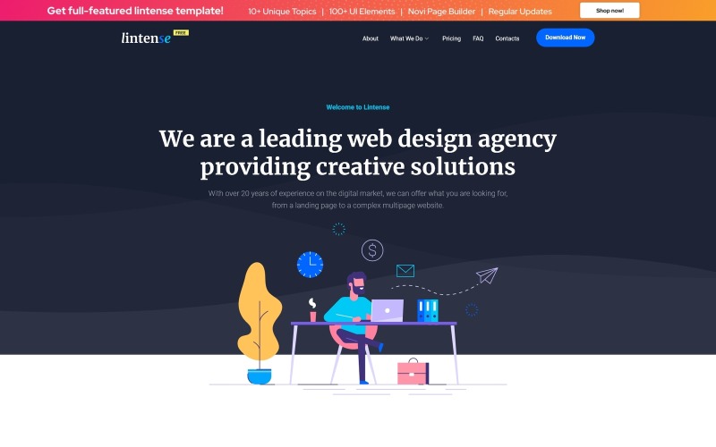 lintense – Ingyenes HTML céloldal sablon