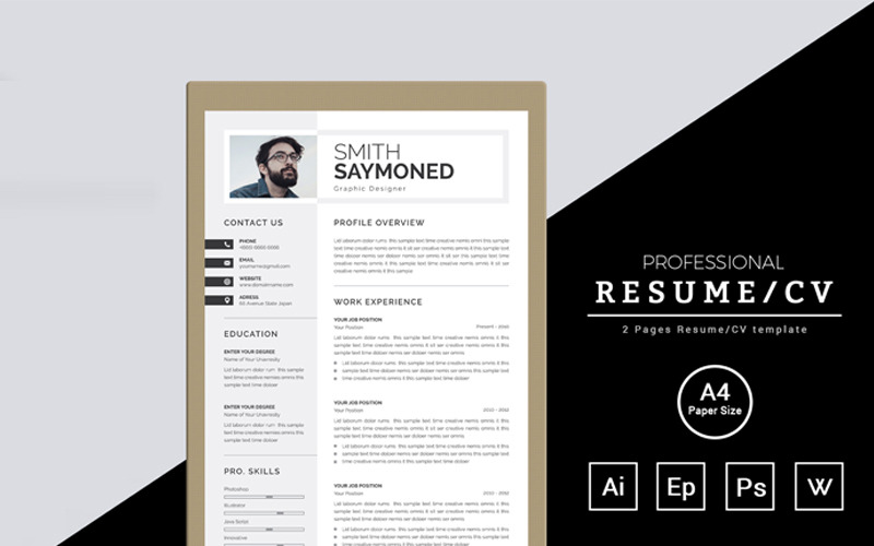 Download Резюме "Smith Saymoned Resume Template" / Smith Saymoned Resume Template - Резюме на тему графика resume cv clean creative word infographic modern professional student mac pages manager template bankers doctors job seekers