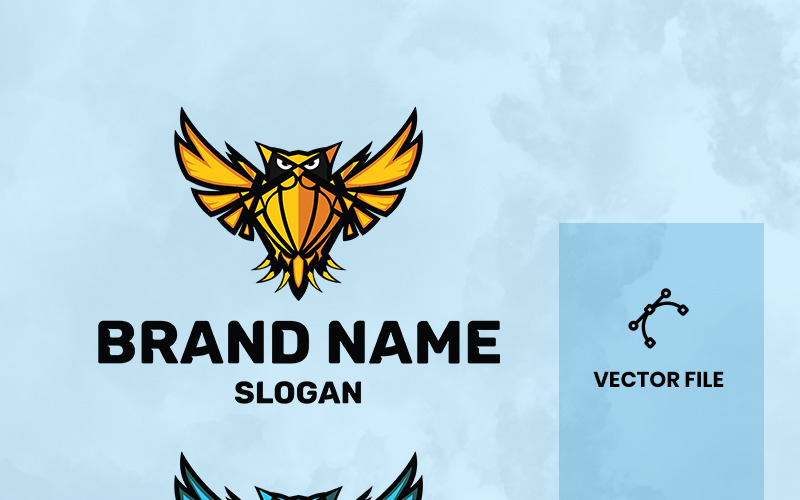 Download Шаблон логотипа "Angry Owl Mascot Logo Template" / Angry Owl Mascot Logo Template - Шаблон логотипа на тему графика logo template mascot owl emblem angry bird flying company business gaming esport zoo vector cartoon character predator wildlife animal icon
