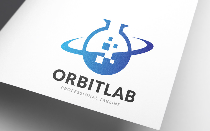 Design de logotipo de ciência de dados do laboratório orbital
