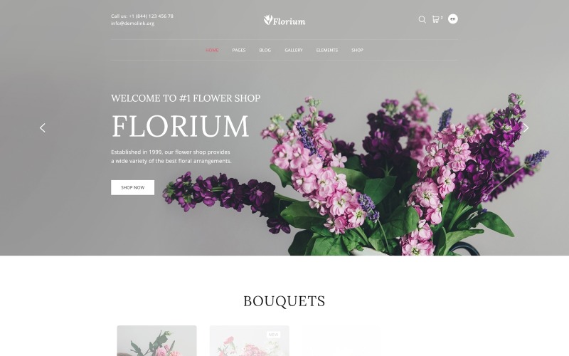 Florium - Bloemenwinkel Moderne HTML-websitesjabloon met meerdere pagina's