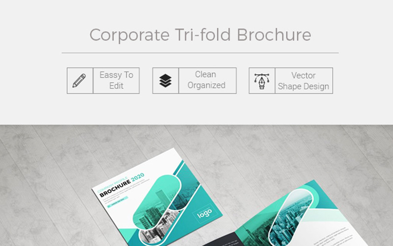Herblet Square Trifold Firmenprofil - Corporate Identity Template